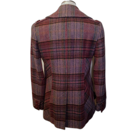 MODA INTERNATIONAL (BY VICTORIA'S SECRET) VINTAGE PLAID PEACOAT  XS - Picture 4 of 12